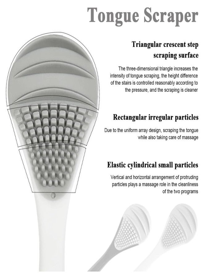 Ferio 2Pcs Silicone Tongue Cleaner for Adults - Soft Tongue Scraper & Tung Brush | Fan Shape Tounge Cleaner Helps Fight Bad Breath | Tough Tongue Cleaner for Baby, Kids, Women & Men - Image 3